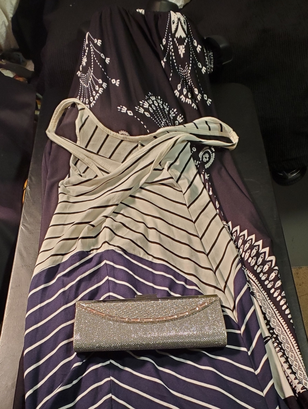White/navy Size? Long Dress/she Scool Black/white SizeL Dress/smallslive Purse